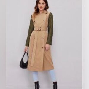 Brand new women’s mixed media trench coat
